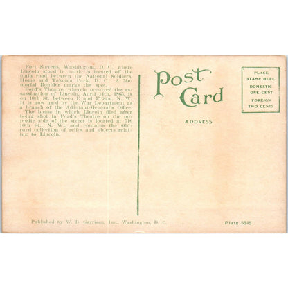 Fort Stevens Washington Landmarks Original Postcard TK1-P1