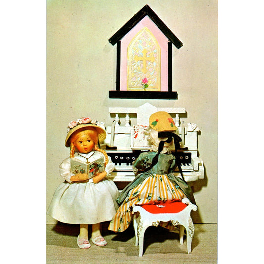 Sunday Morning - Dolls At Church - A Lilianne Card Original Postcard PB2