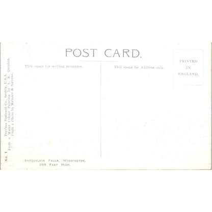 Antique Postcard Snoqualmie Falls Washington TD9