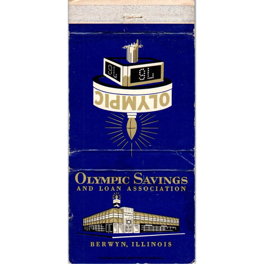 Olympic Savings and Loan Berwyn Illinois Advertising Matchbook Cover SA1-M11