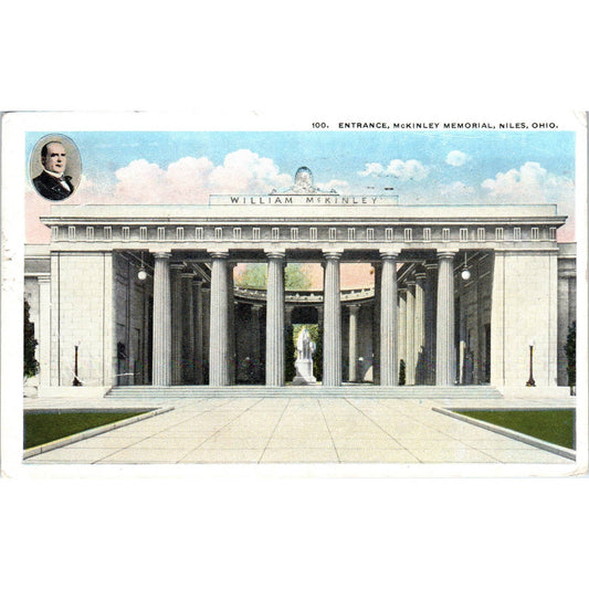 Vintage Postcard Entrance McKinley Memorial Niles Ohio TD9