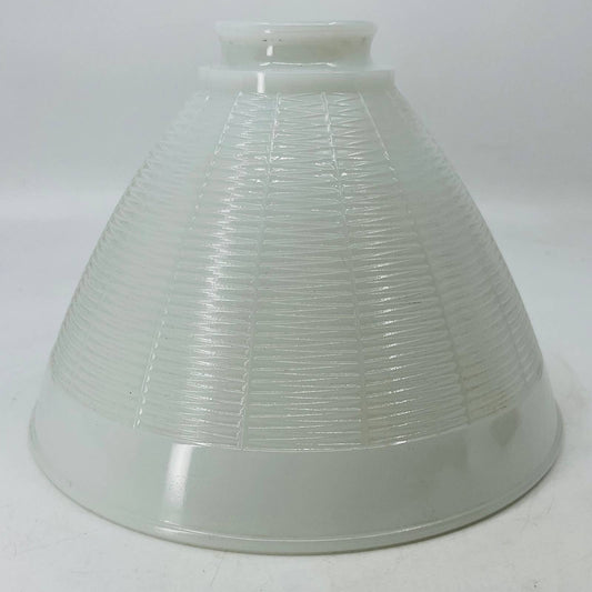 VTG Art Deco Weave White Milk Glass Lamp Shade Torchiere Diffuser Swag TC7