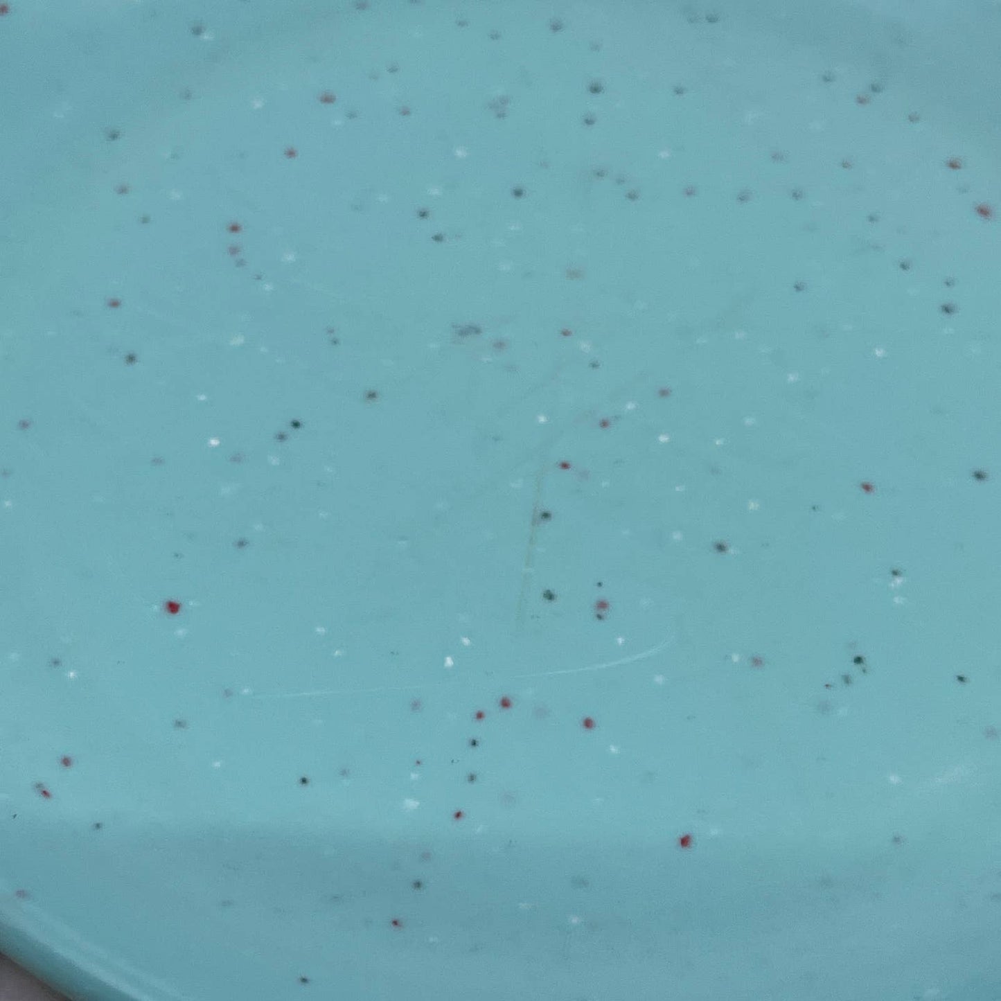 Imperial Ware Speckled Confetti Teal Blue Dessert Plate Set Melmac Malamine TA3