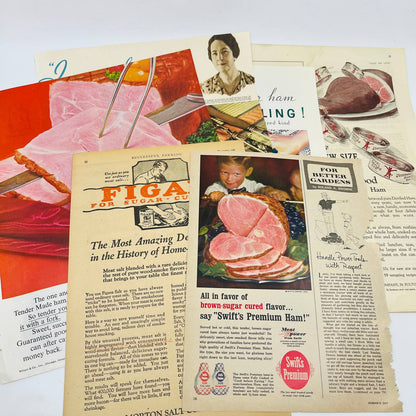 1927-62 Set of 6 Ham Related Original Print Ads TA8