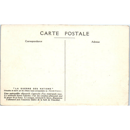 WAR SILHOUETTES BY RUSSIAN OFFICERS French c1910 Original Postcard P2-10
