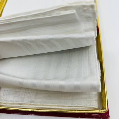 NIP CHRISTIAN DIOR Set of Three White Swiss Woven Large Sized Handkerchiefs TD5