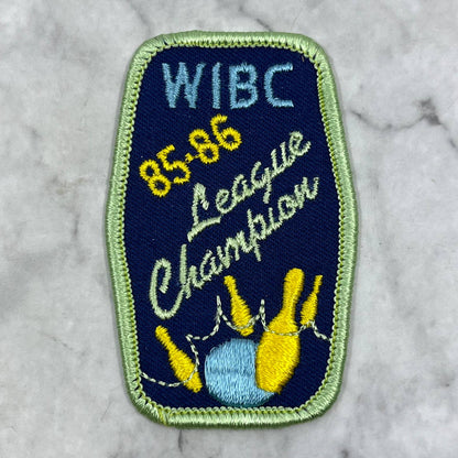 Vintage Embroidered Bowling Patch WIBC League Champion 1985-86 SE7