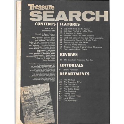 Treasure Search Magazine - Treasure Hunting Mining Metal Detecting Dec 1974 M4
