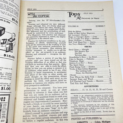 1955 July - Tops Magazine of Magic - Tricks Magicians TF7