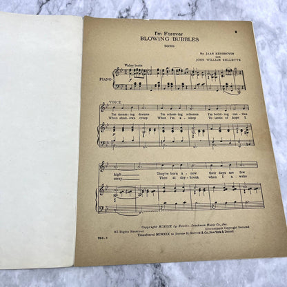 I'm Forever Blowing Bubbles Ken Brown and Kellette 1919 Sheet Music TK2-SM