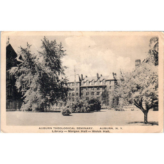 Vintage Postcard Auburn Theological Seminary Library Morgan Hall Welch Hall SE5