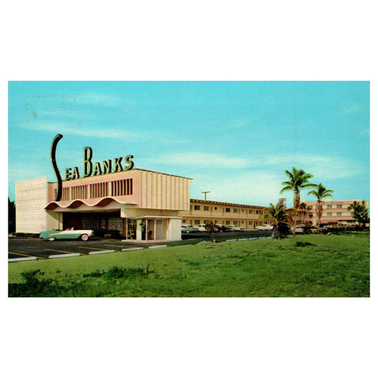 Vintage Postcard - The Sea Banks Resort Motel Hallandale Florida Sam Rizzo TJ6-1