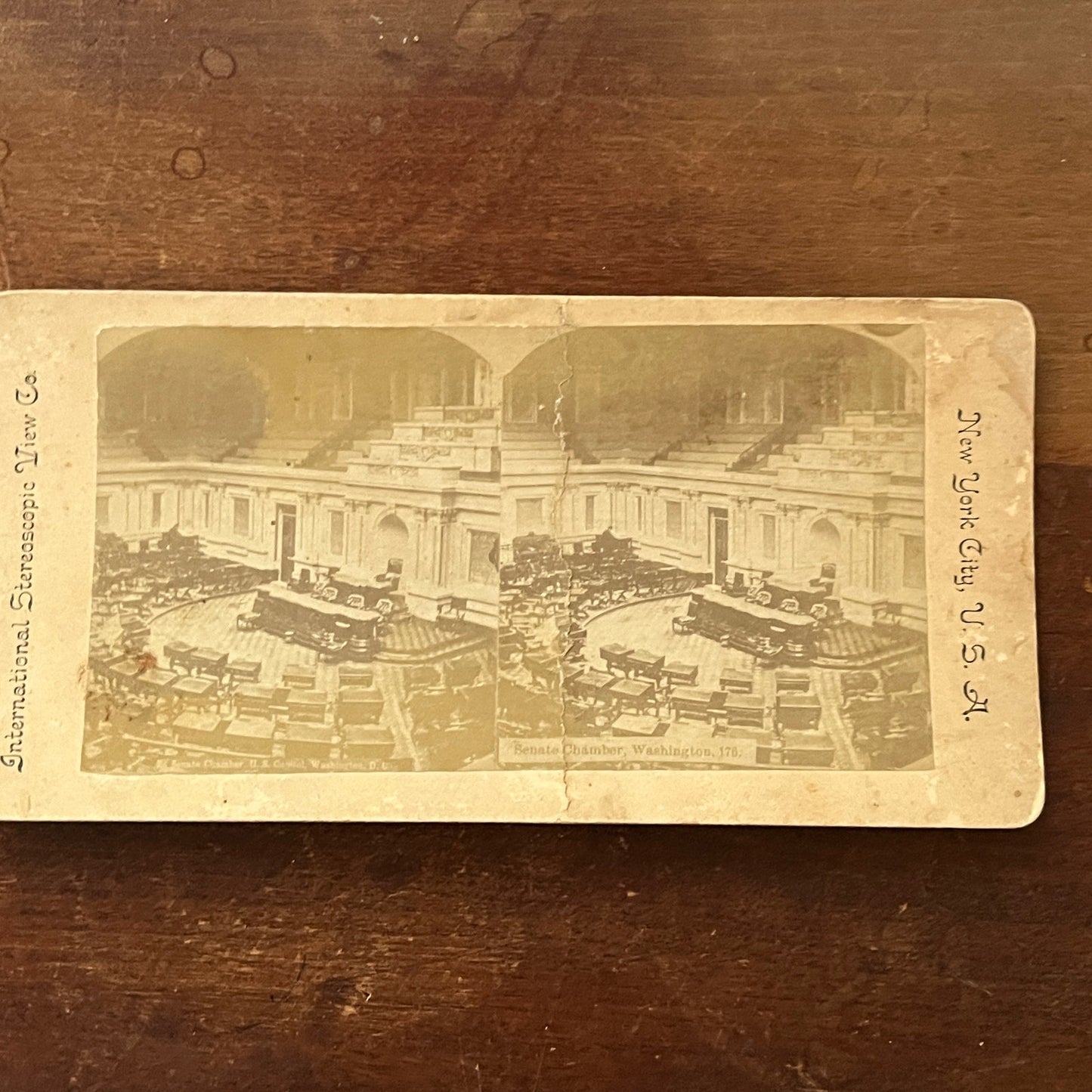 Senate Chamber, Washington D.C. Antique Stereoview Card H2-4