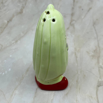 Vintage Cucumber / Pickle Salt and Pepper Shaker Green Ceramic Japan 4.5” TI7