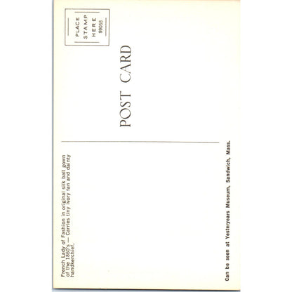 French Lady of Fashion Doll in Silk Ball Gown Original Postcard PB9