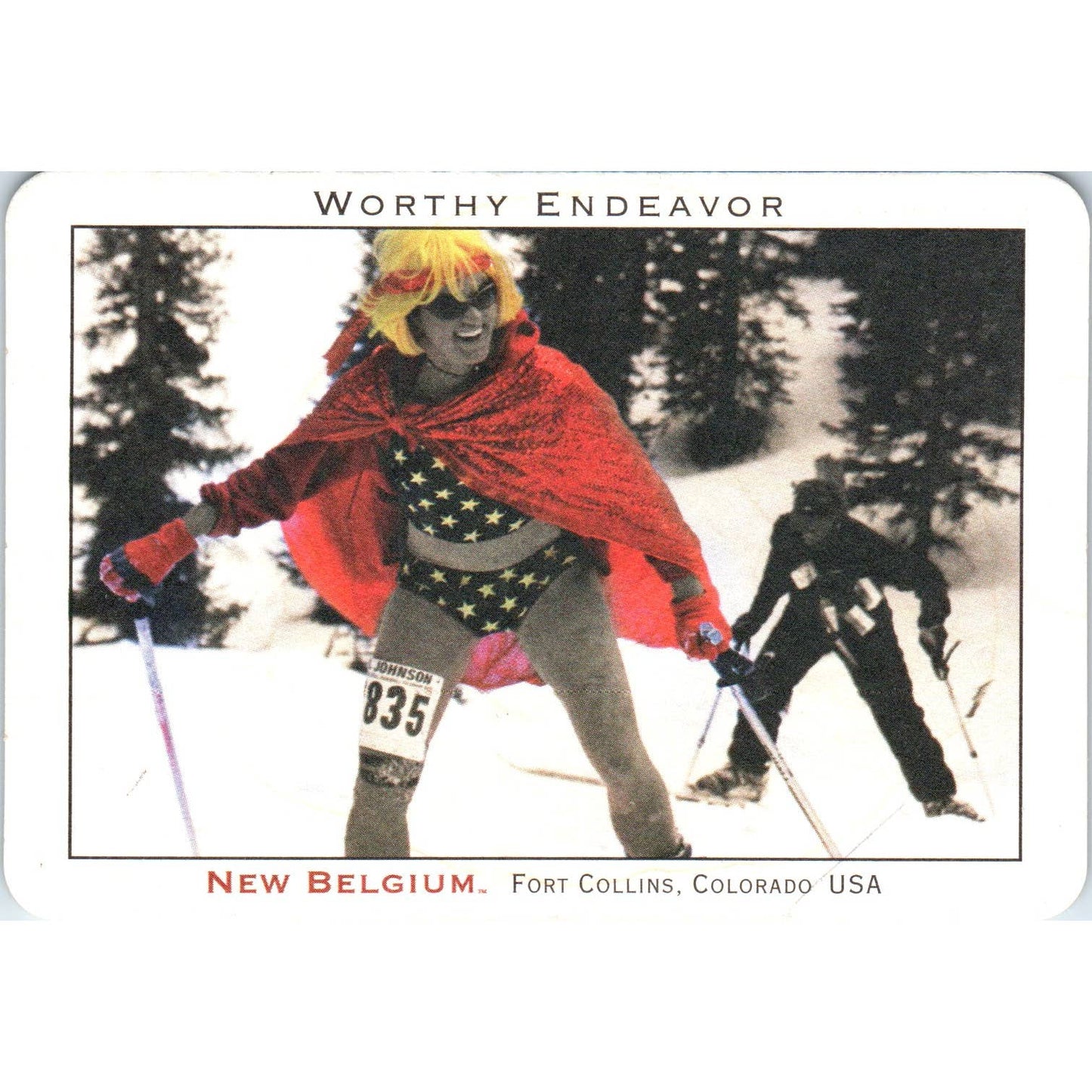 Skiing at New Belgium Fort Collins Colorado Original Postcard TK1-29