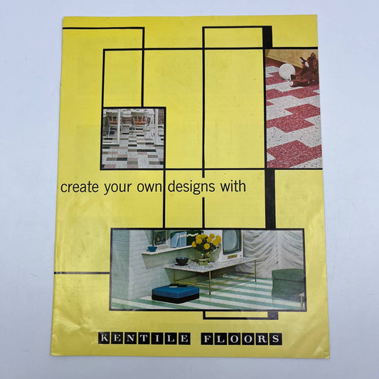 1957 MCM Kentile Floors Rubber Tile Advertising Pattern Booklet Brochure TH7