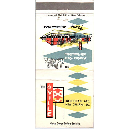 The DeVille Motel New Orleans LA Advertising Matchbook Cover SA1-M11