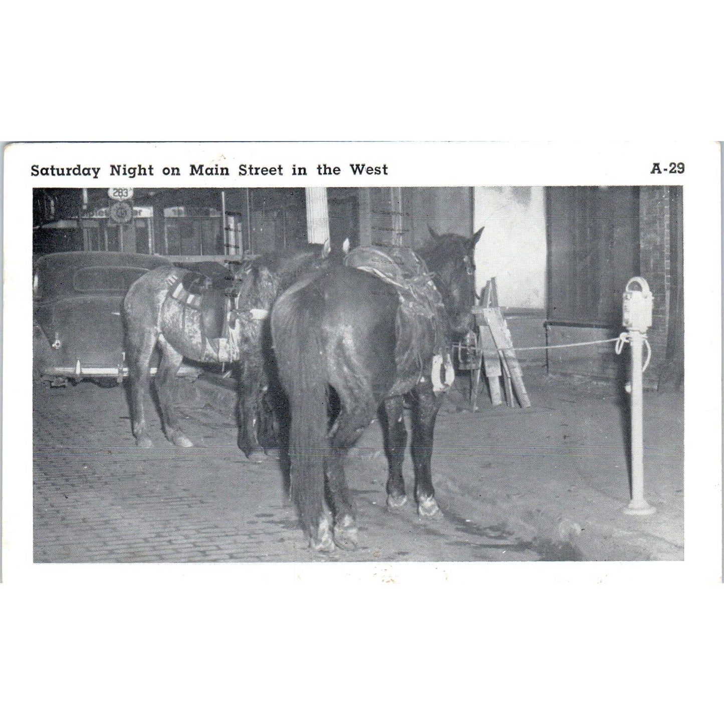 Saturday Night on Main Street in the West 1952 Muleshoe TX Postcard TK1-P20