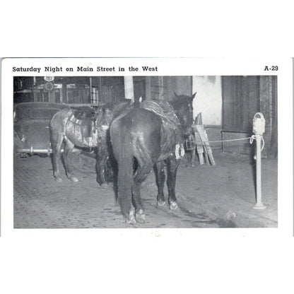 Saturday Night on Main Street in the West 1952 Muleshoe TX Postcard TK1-P20