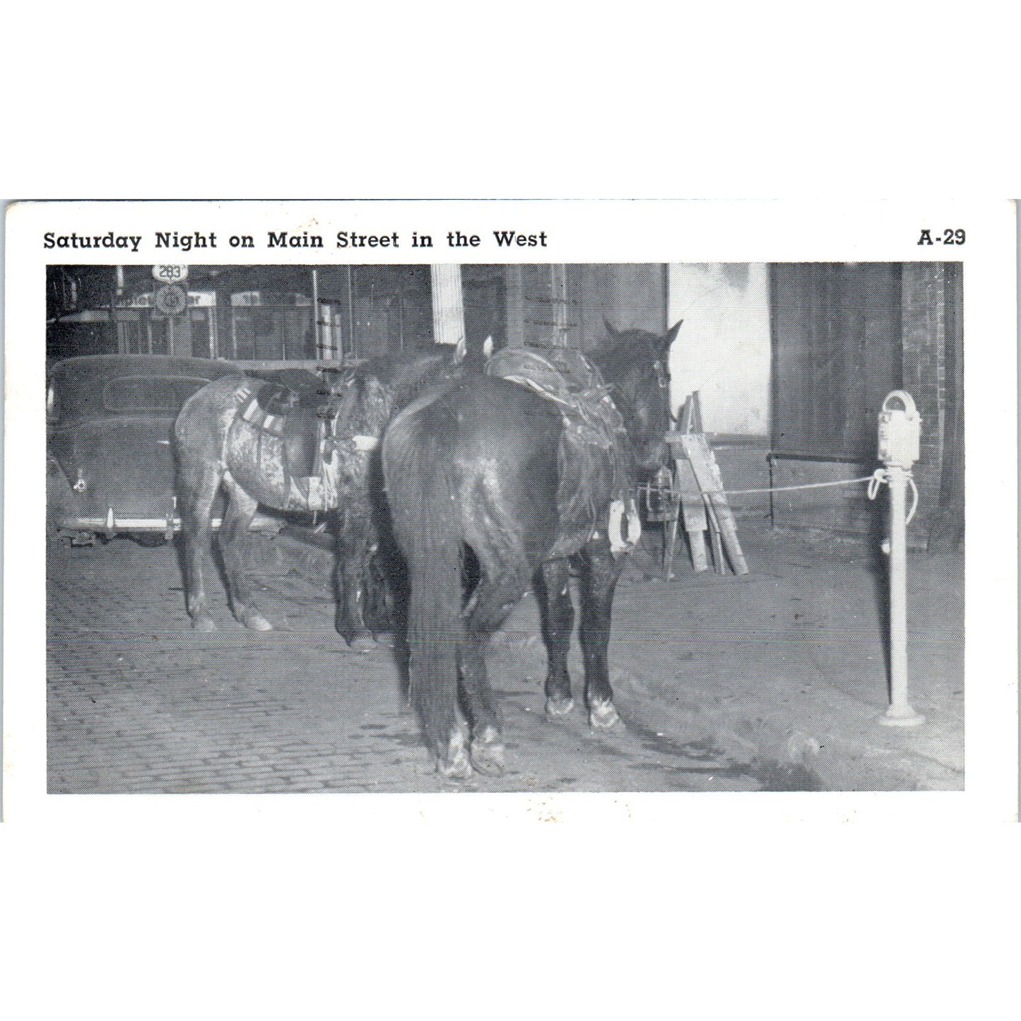 Saturday Night on Main Street in the West 1952 Muleshoe TX Postcard P1-15