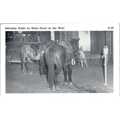 Saturday Night on Main Street in the West 1952 Muleshoe TX Postcard P1-15