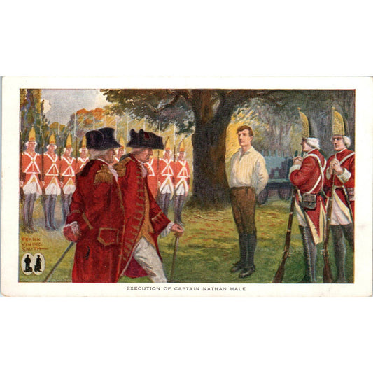 Nathan Hale Execution Leo Sacksteder Walk-Over Shoes Sandusky Postcard TK1-23