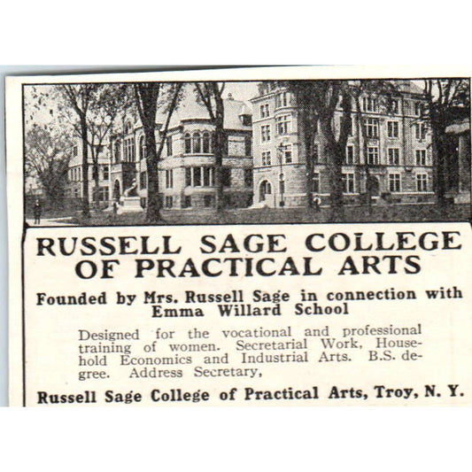 c1920 Harper's Magazine Ad - Russell Sage College of Practical Arts Troy NY EA3
