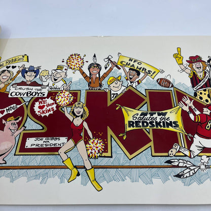 1987 JRaymond Washington Redskins Super Bowl Poster ~9.5x27" RU1