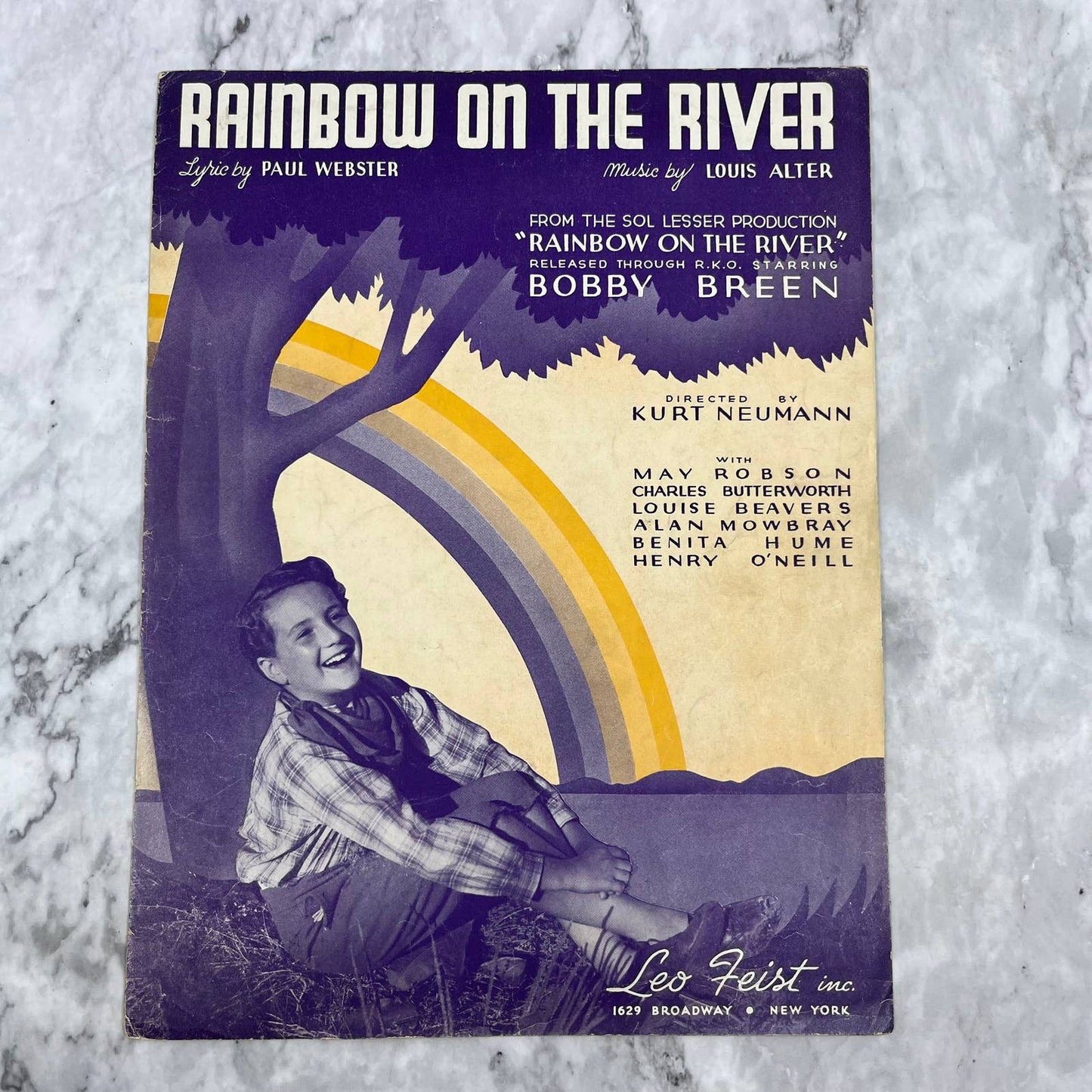 Rainbow on the River BOBBY BREEN Sheet Music Leo Heist 1936 Sol Lesser RKO TH5