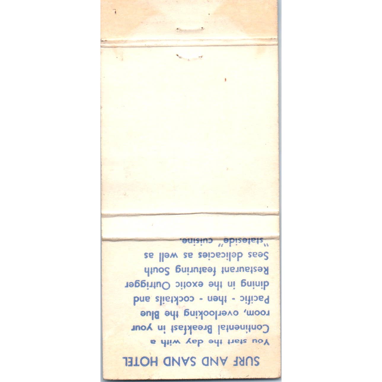 Surf & Sand Hotel Laguna Beach California Advertising Matchbook Cover SA1-M7