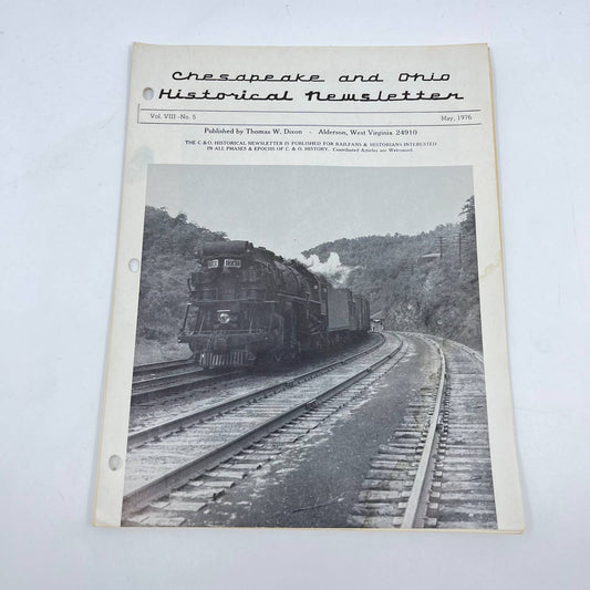 1976 May Chesapeake and Ohio Historical Newsletter C&O RR Thomas Dixon WV TE2