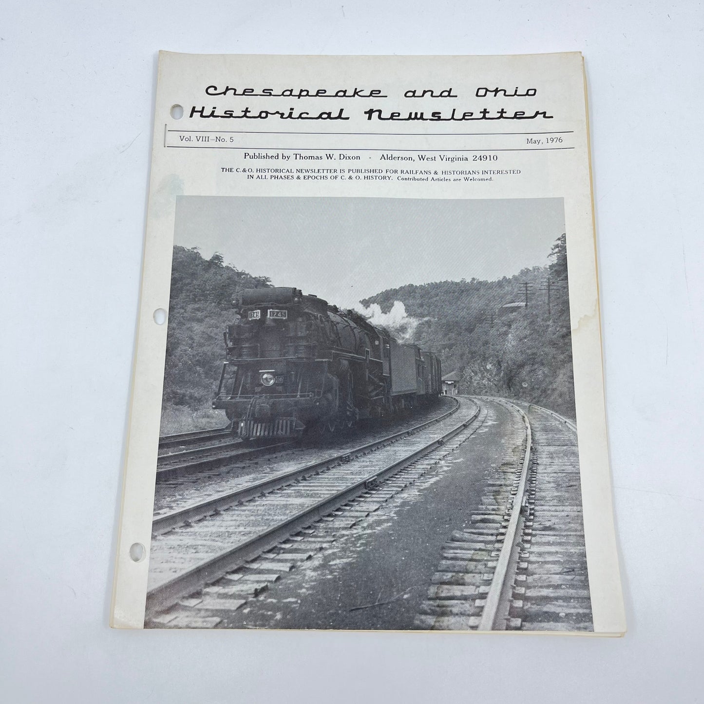 1976 May Chesapeake and Ohio Historical Newsletter C&O RR Thomas Dixon WV M1-2
