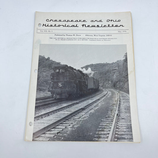 1976 May Chesapeake and Ohio Historical Newsletter C&O RR Thomas Dixon WV M1-2