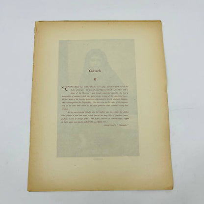 1880s Victorian Art Print Engraving  George Sand CONSUELO