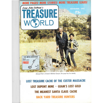 Long John Latham's Treasure World Magazine Mining Metal Detecting Nov 1972 M5