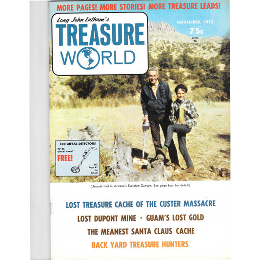 Long John Latham's Treasure World Magazine Mining Metal Detecting Nov 1972 M5