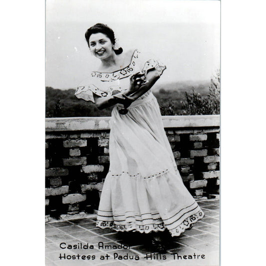 Antique Postcard RPPC Casilda Amador Hostess at Padua Hills Theatre SE8