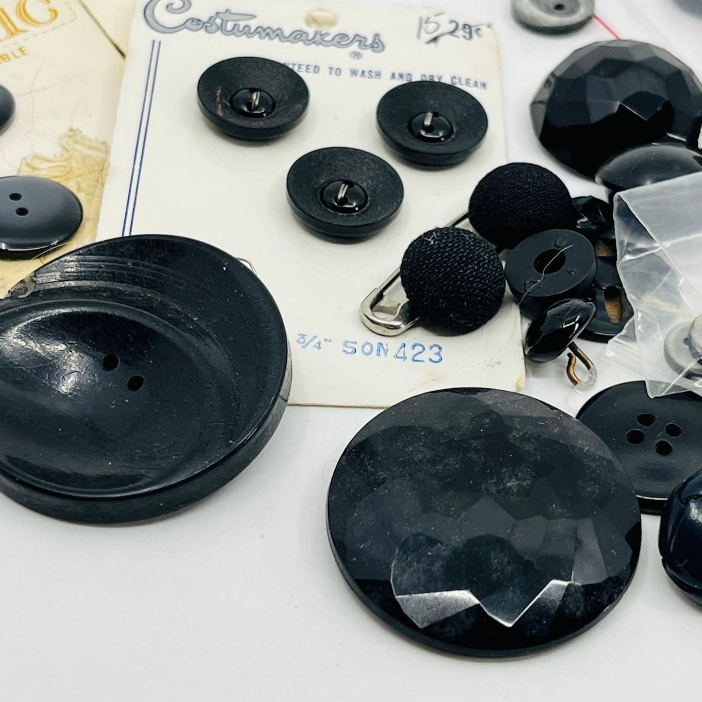 HUGE Lot of Vintage Black Buttons TA6