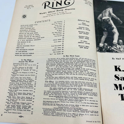 1954 Oct - The Ring Boxing Magazine – Hall of Fame Cover Rocky Marciano TA5