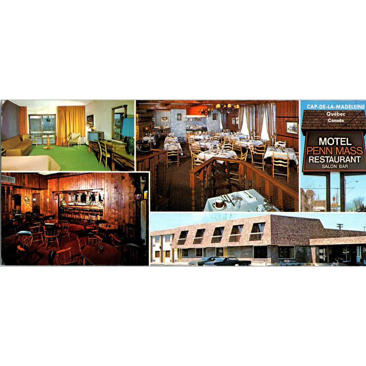 Vintage Long Postcard Hotel Penn-Mass Interior Quebec Canada SE3-2