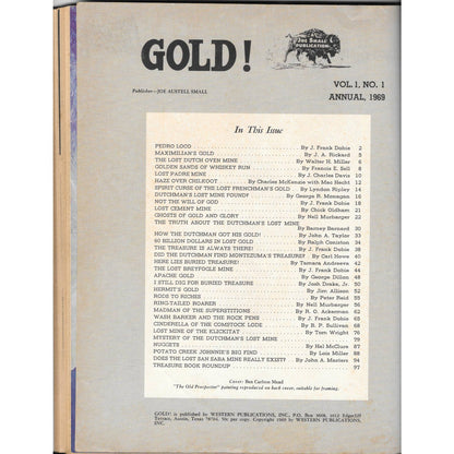 GOLD! Magazine Treasure Hunting FIRST ISSUE Vol.1 No.1 - 1969 Western Publications M1