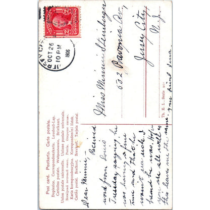 Romance Victorian Couple Courting Lady w Parasol 1906 Original Postcard P2-1-2