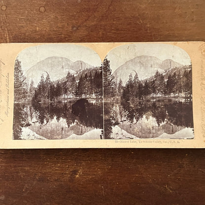 Mirror Lake Yosemite Valley California Antique Stereoview Card H2-4