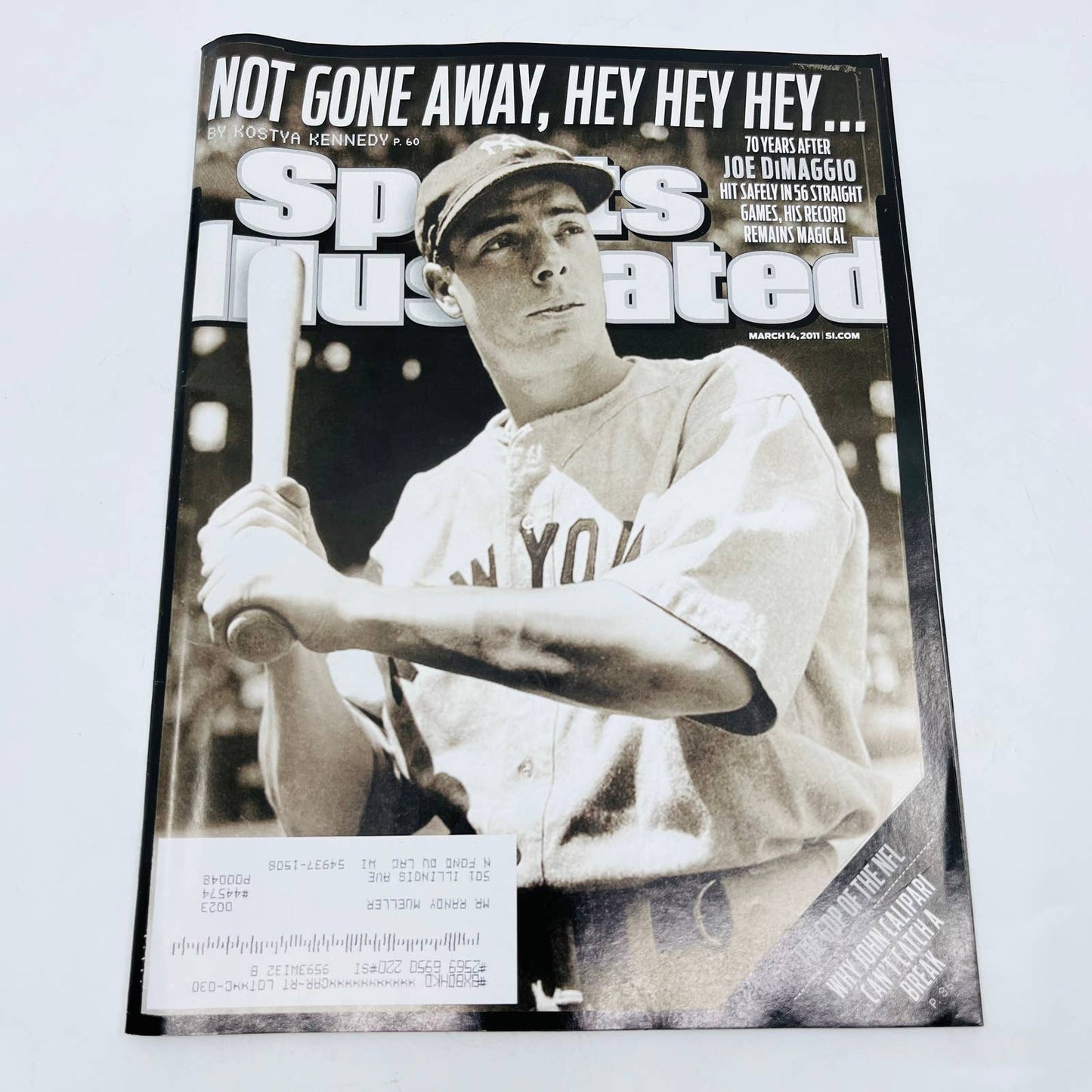 Sports Illustrated Magazine SI Joe DiMaggio NY Yankees Mar 14 2011 Rodgers BA3