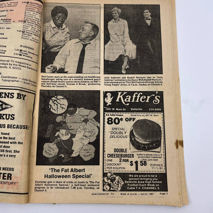 1981 Oct 25 Bellville IL News-Democrat TV Listings Fat Albert Halloween TG6