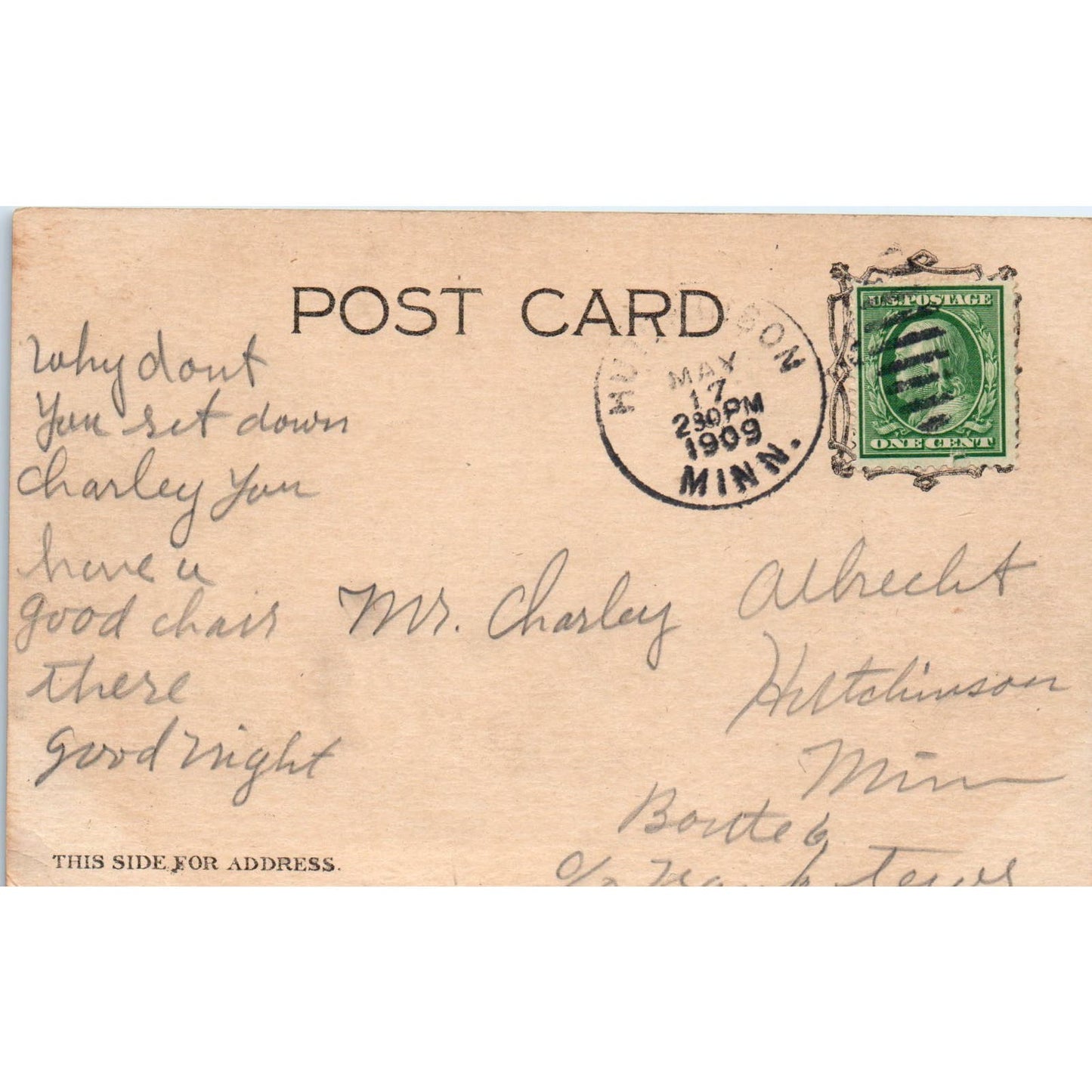 Man Sitting on a Tack Humor Cartoon 1909 Original Postcard PB1