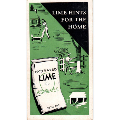 Vintage Info Brochure Lime Hints for the Home Hydrated Lime for Home Use SE5