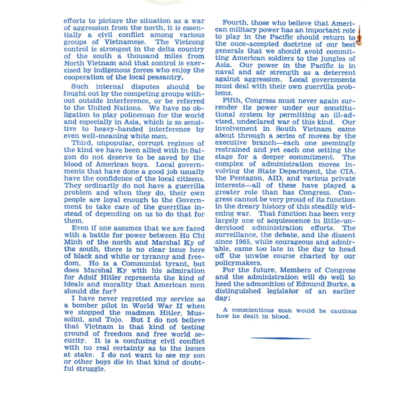 The Congressional Record Apr 25 1967 George McGovern Address on Vietnam B13