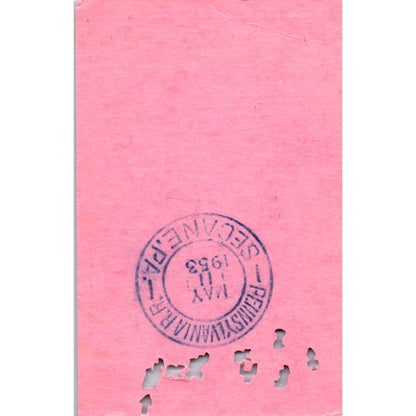 1953 Pennsylvania Railroad Company Unlimited Weekly Use Ticket SE8